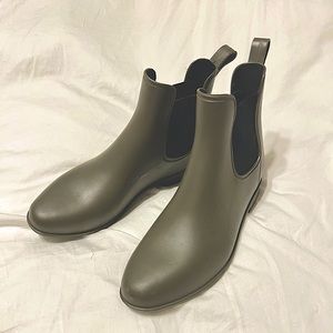 Olive Green Rainboot Booties - Target. Gently worn.
